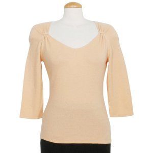 Orange 100% Cashmere V-Neck Sweater L